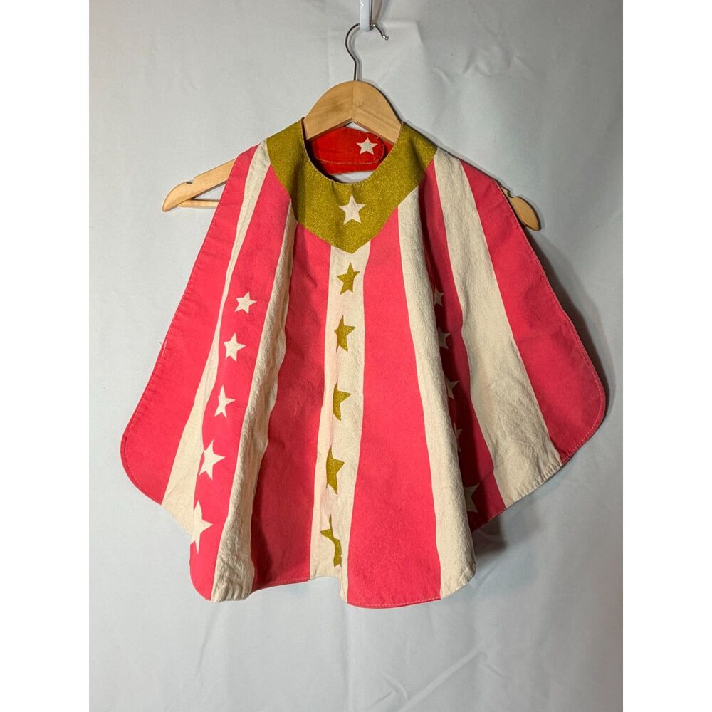 Lovelane Designs Kids Superhero Cape Red/Pink White Stars